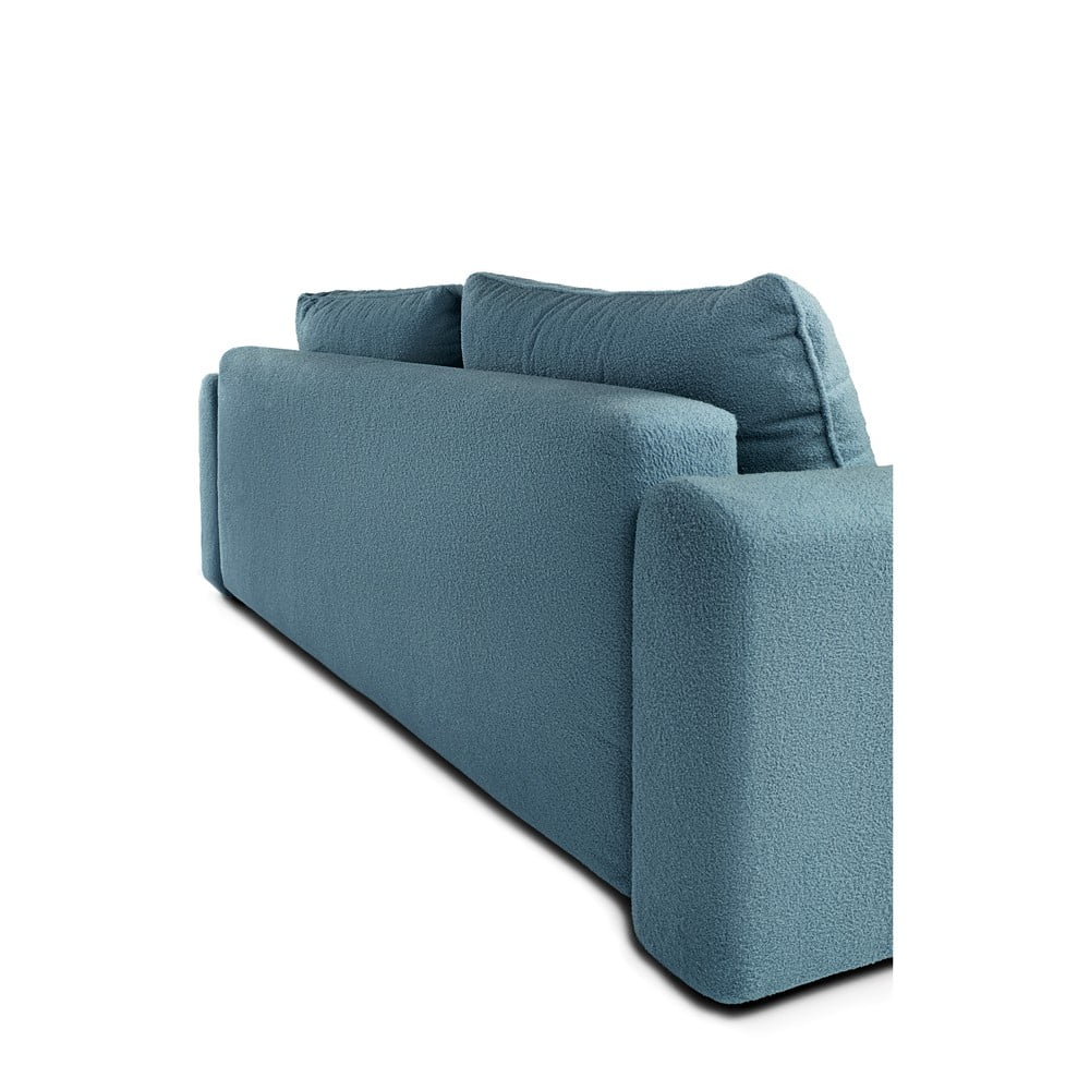 Niebieska rozkładana sofa z materiału bouclé 247 cm Quinoa – Bonami Selection