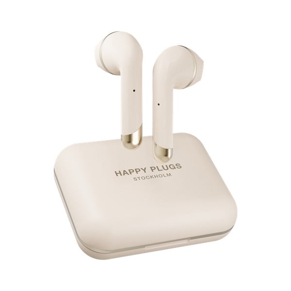Beżowe słuchawki bezprzewodowe Happy Plugs Air 1 Plus
