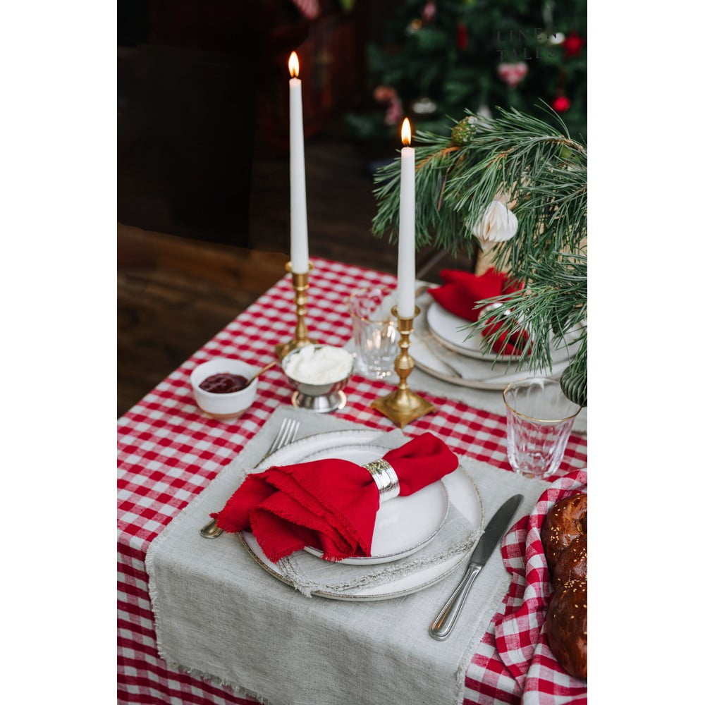 Lniany obrus 140x200 cm Red Gingham – Linen Tales