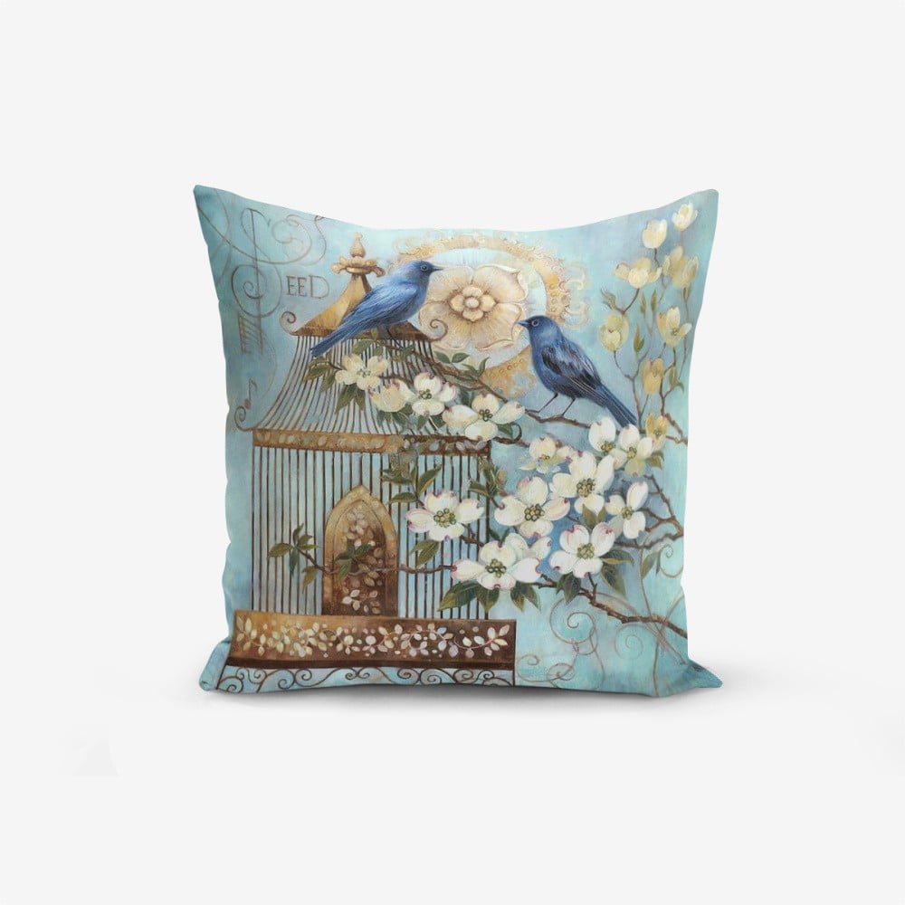 Poszewka na poduszkę z domieszką bawełny Minimalist Cushion Covers Blue Bird, 45x45 cm