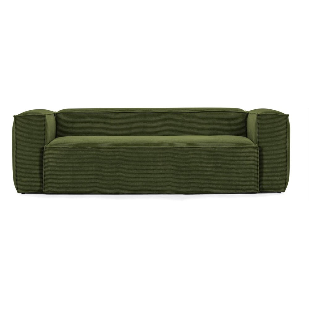 Zielona sztruksowa sofa 240 cm Blok – Kave Home