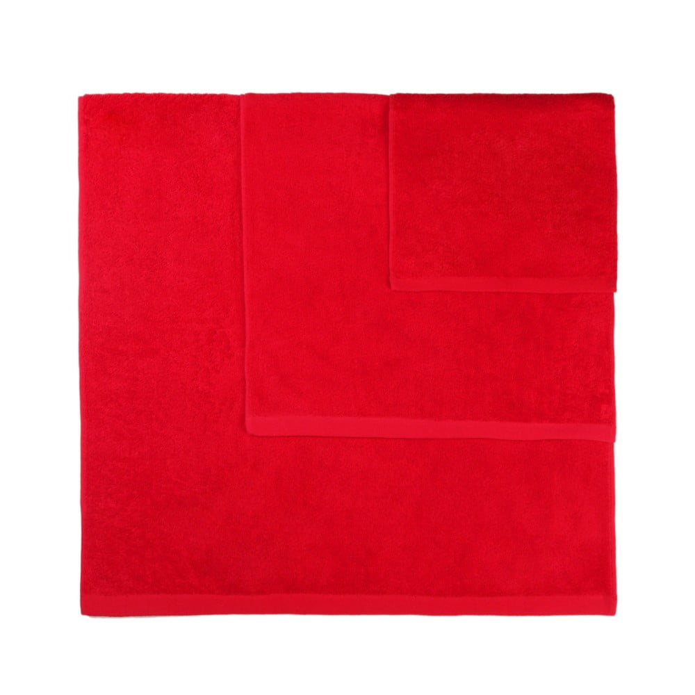 Komplet 3 czerwonych ręczników Artex Alfa