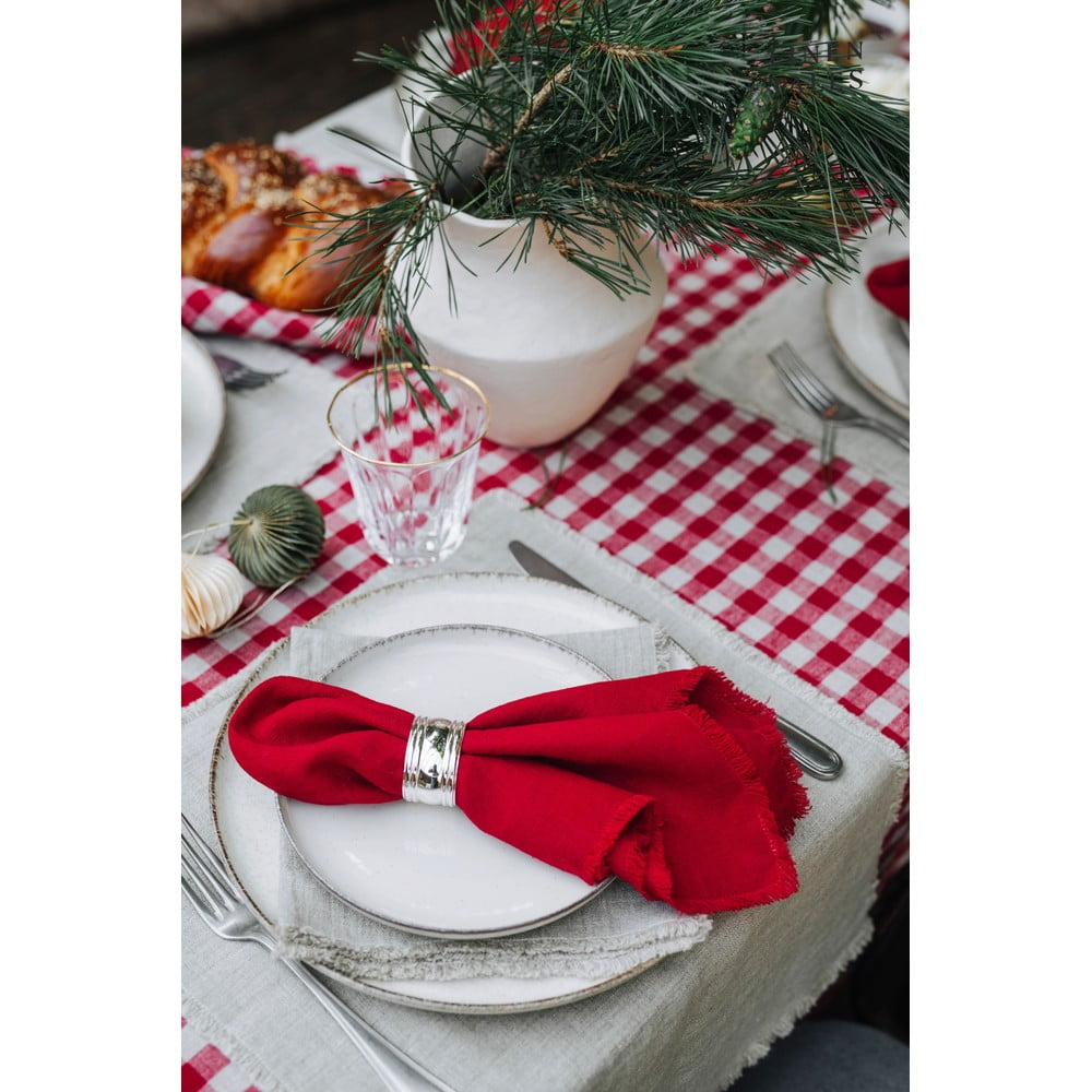 Lniany obrus 140x200 cm Red Gingham – Linen Tales