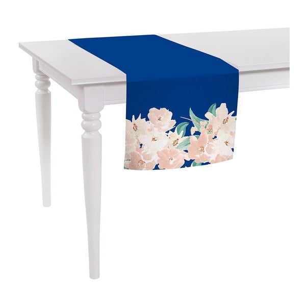 Niebiesko-różowy bieżnik na stół Mike & Co. NEW YORK Honey Blossom, 140x40 cm