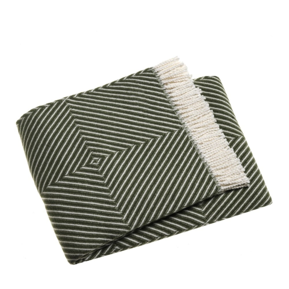 Zielony pled z domieszką bawełny Euromant Tebas, 140x180 cm