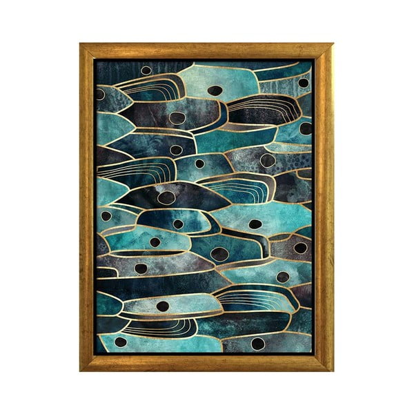 Plakat w ramie w kolorze złota Piacenza Art Fishy, 33,5x23,5 cm