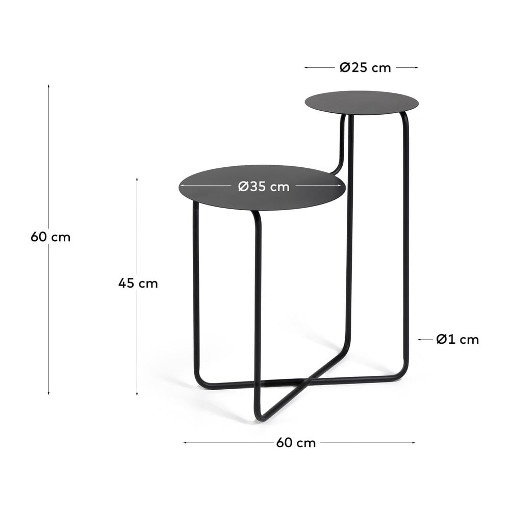 Czarny metalowy stolik Kave Home Vidalita