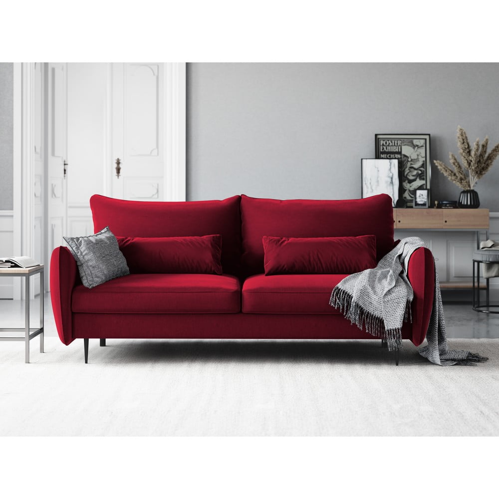 Czerwona sofa rozkładana ze schowkiem Cosmopolitan Design Vermont