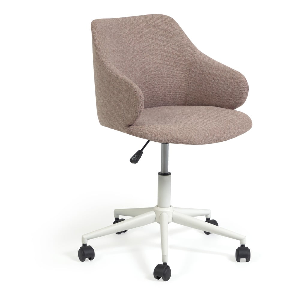Jasnoróżowe krzesło biurowe Kave Home Einara