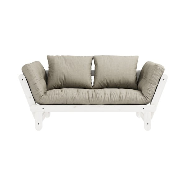Sofa rozkładana z lnianym pokryciem Karup Design Beat White/Linen