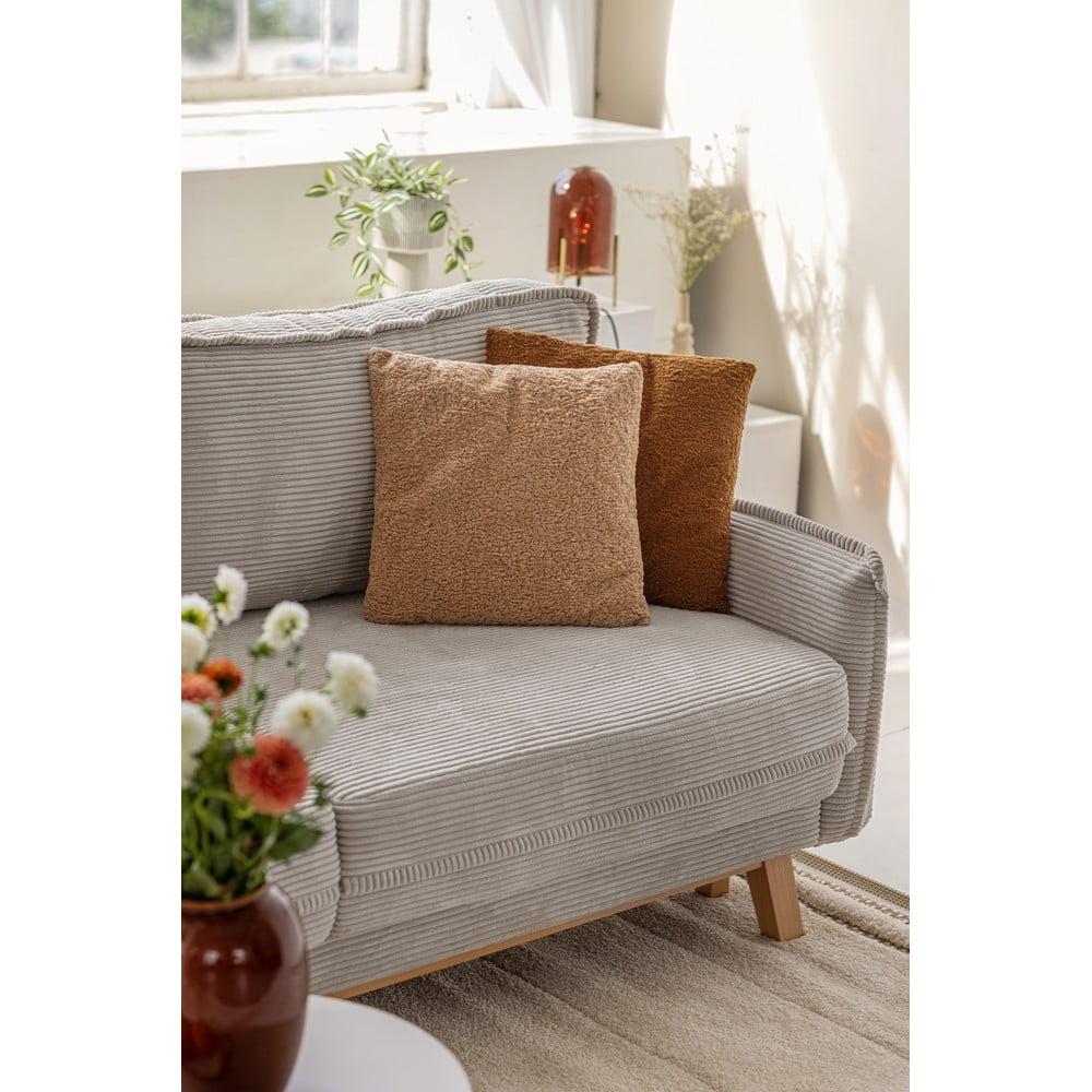 Pomarańczowa sztruksowa rozkładana sofa 218 cm Tori – Bonami Selection