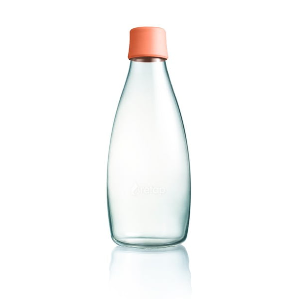 Jasnopomarańczowa szklana butelka ReTap z dożywotnią gwarancją, 800 ml