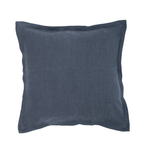 Ciemnoniebieska poduszka z domieszką lnu Tiseco Home Studio, 45x45 cm
