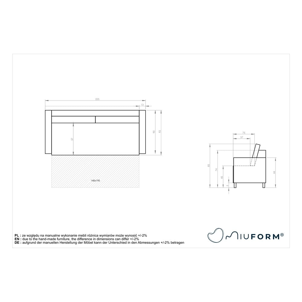 Jasnoniebieska rozkładana sofa Miuform Charming Charlie