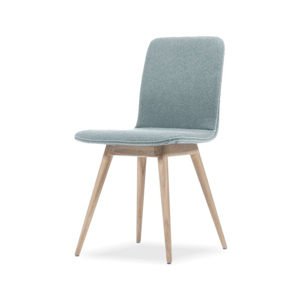 Niebieskie krzesło do jadalni z dębową konstrukcją Gazzda Ena