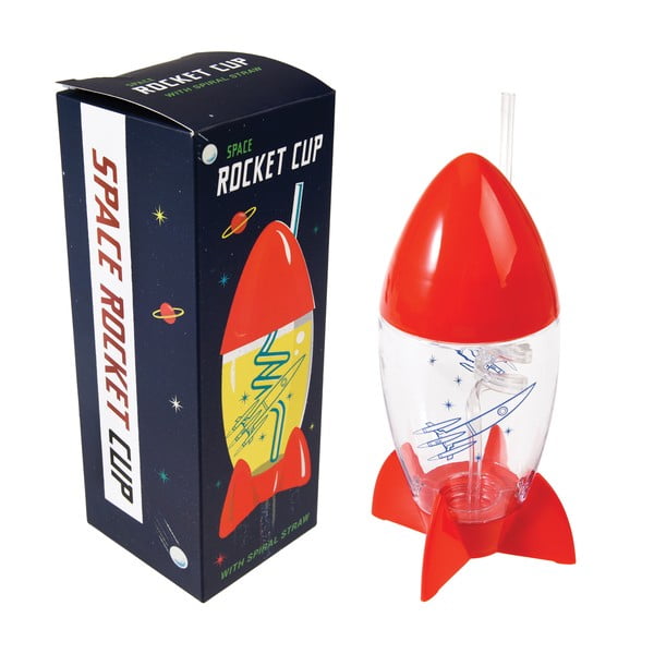 Kubek dla dzieci w kształcie rakiety ze słomką Rex London Space Age