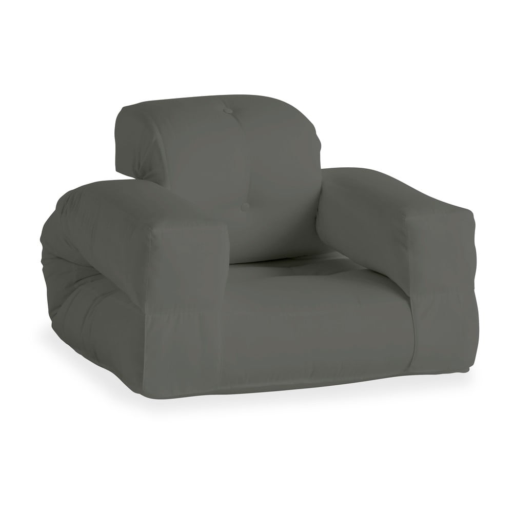 Ciemnoszary fotel rozkładany odpowiedni na zewnątrz Karup Design OUT™ Hippo Dark Grey