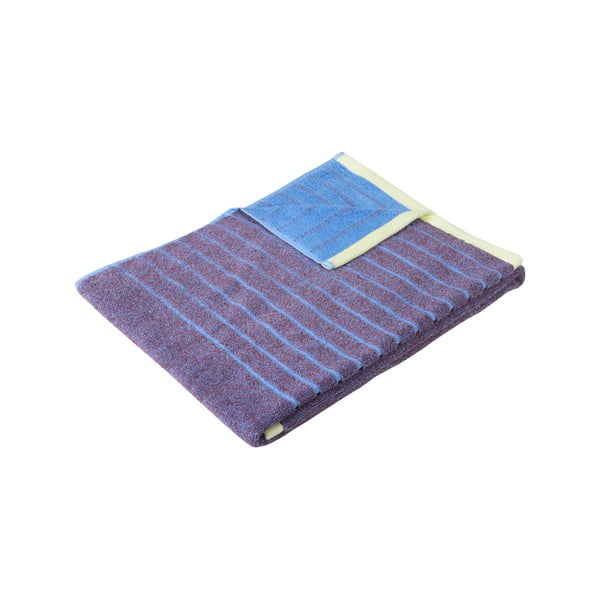 Niebiesko-fioletowy bawełniany ręcznik Hübsch Dora, 50x100 cm