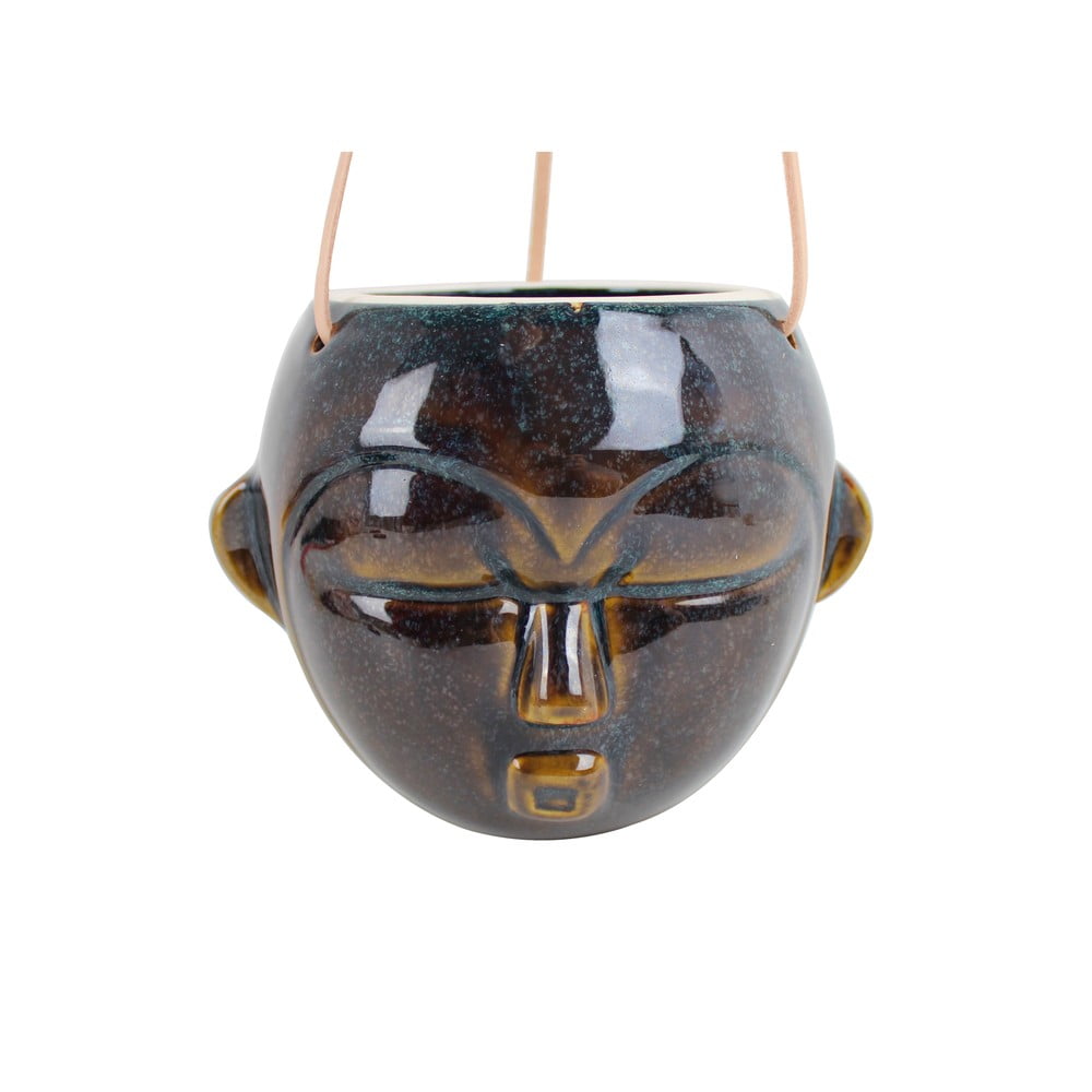 Ciemnobrązowa wisząca doniczka PT LIVING Mask, wys. 15,2 cm