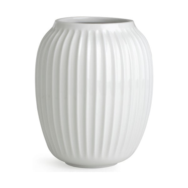 Biały kamionkowy wazon Kähler Design Hammershoi, wys. 20 cm