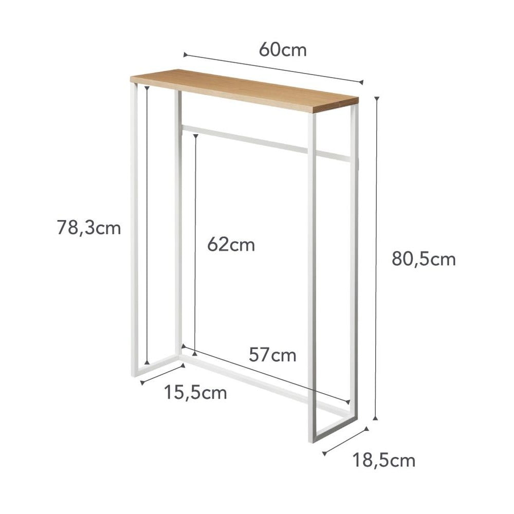 Biało-jasnobrązowa konsola 18.5x60 cm Tower – YAMAZAKI