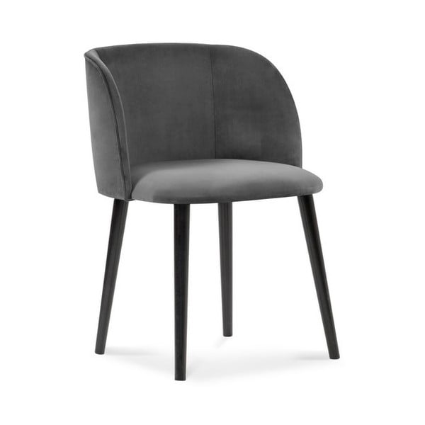 Ciemnoszare krzesło z aksamitnym obiciem Windsor & Co Sofas Aurora