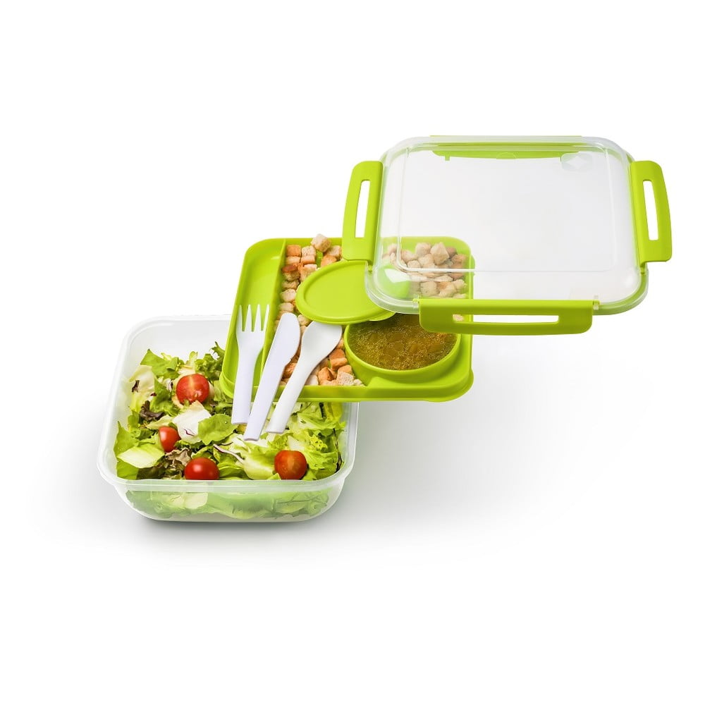 Фото - Харчовий контейнер Rotho Lunchbox ze sztućcami 1,7 l Memory –  zielony 