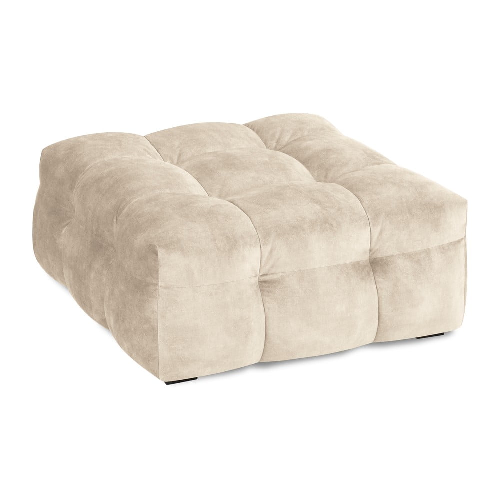 Beżowy aksamitny puf Windsor & Co Sofas Vesta