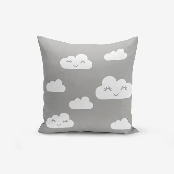 Poszewka na poduszkę z domieszką bawełny Minimalist Cushion Covers Grey Background Cloud, 45x45 cm