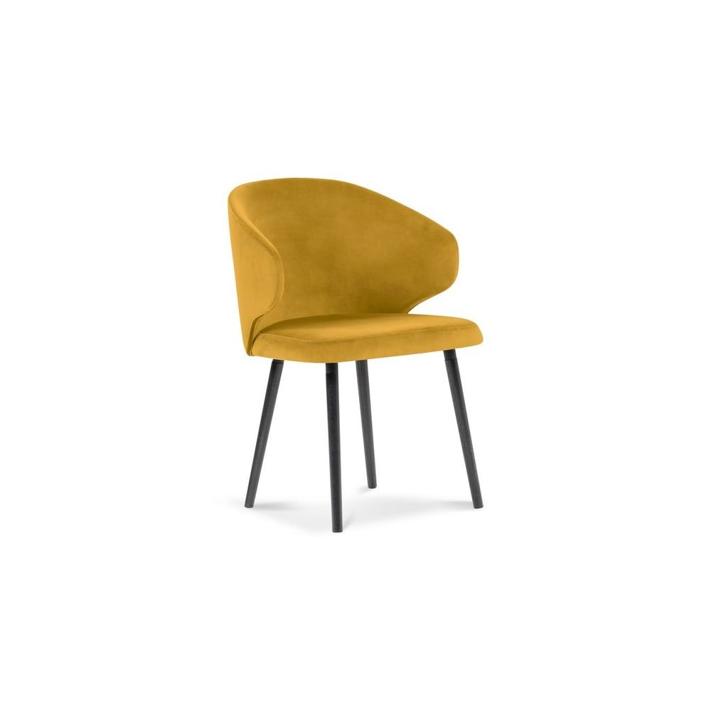 Żółte krzesło z aksamitnym obiciem Windsor & Co Sofas Nemesis