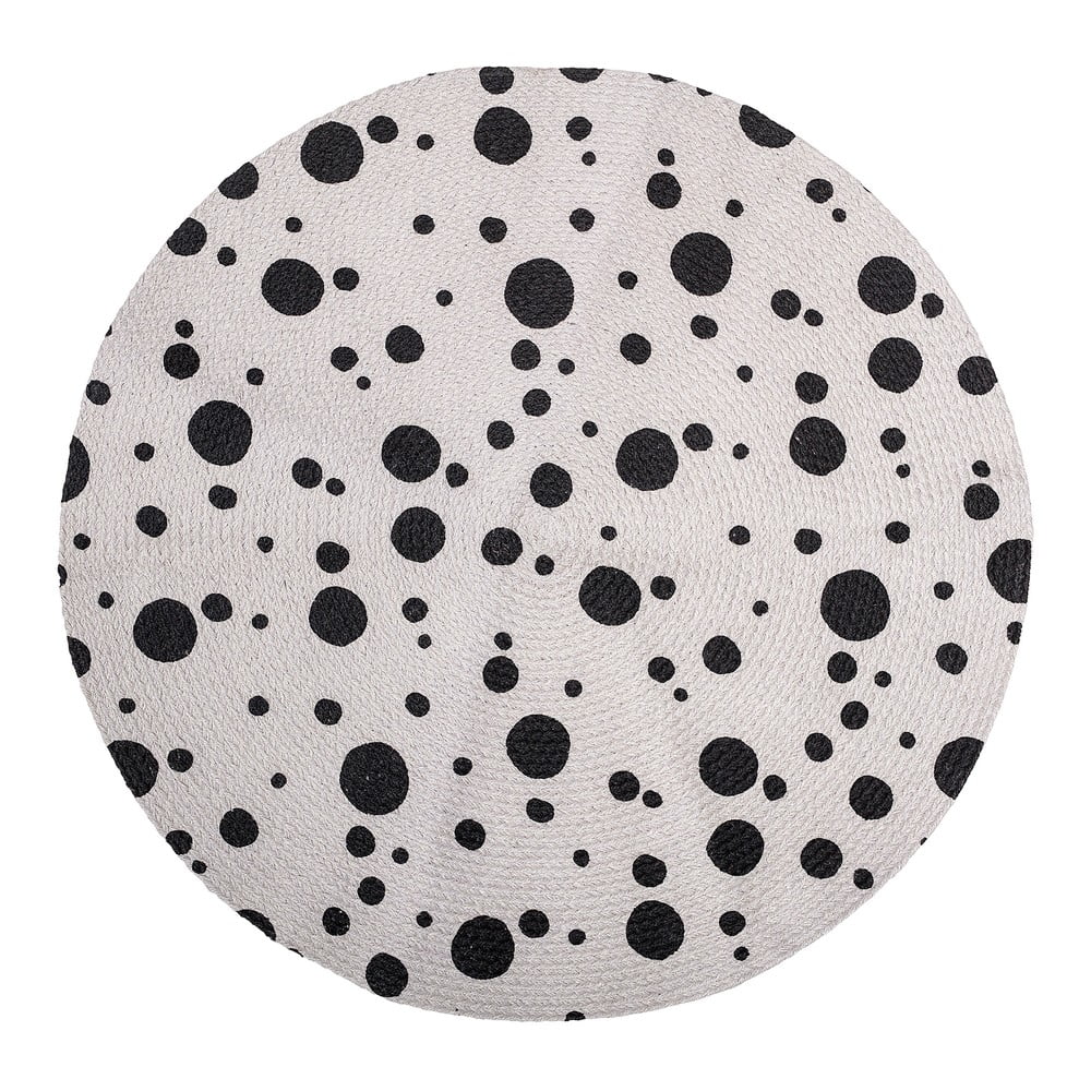 Dziecięcy czarno-szary dywan Bloomingville Mini Dots, ⌀ 80 cm