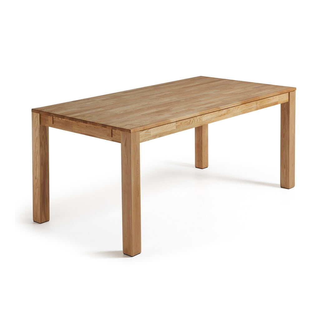 Rozkładany stół do jadalni z drewna dębowego Kave Home, 180 x 90 cm