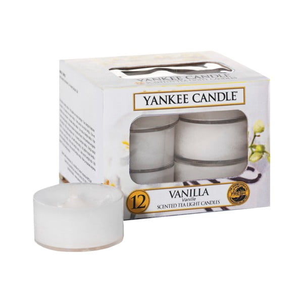 Zestaw 12 świeczek zapachowych Yankee Candle Vanilla, 4 h