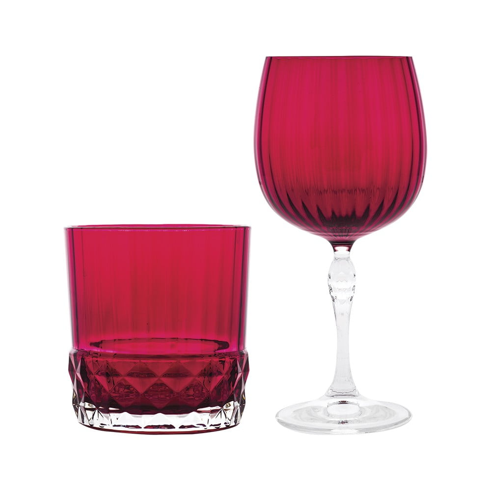 12-częściowy zestaw czerwonych szklanek i kieliszków do wina Villa Altachiara Berlino