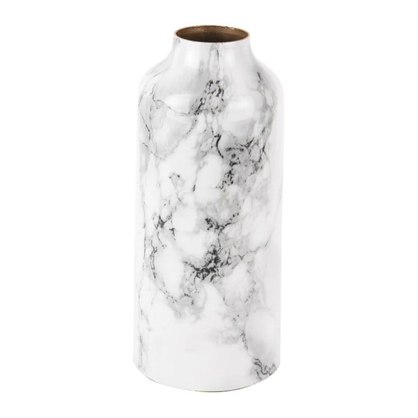 Biało-czarny żelazny wazon PT LIVING Marble, wys. 20 cm