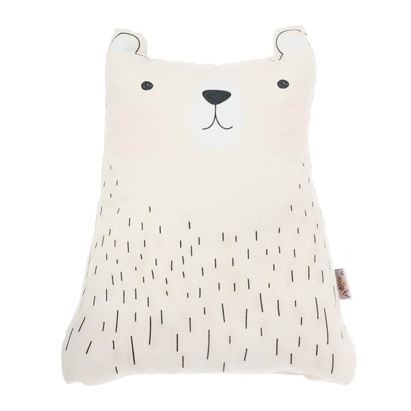 Jasnoszara poduszka dziecięca z domieszką bawełny Mike & Co. NEW YORK Pillow Toy Bear Cute, 22x30 cm