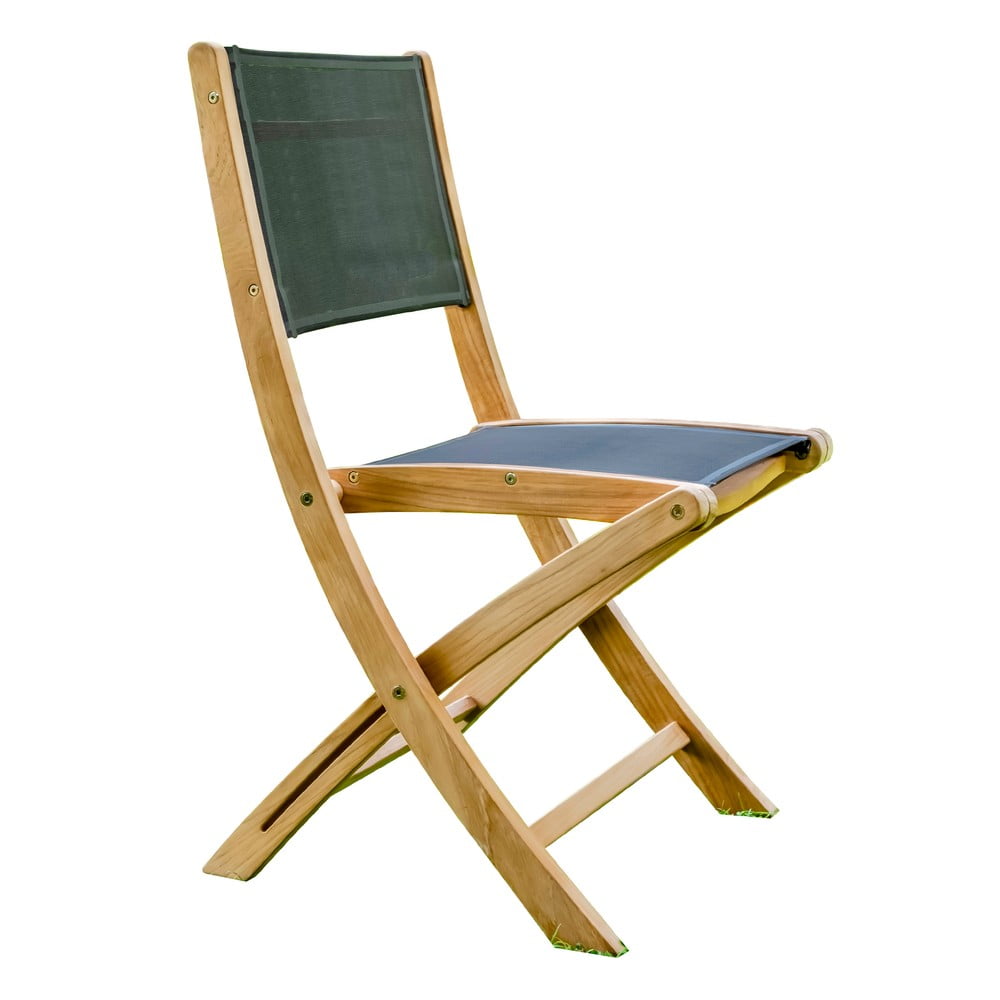 Zestaw 2 ogrodowych krzeseł składanych z drewna tekowego Ezeis Navy
