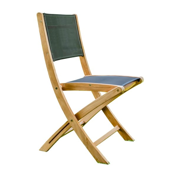 Zestaw 2 ogrodowych krzeseł składanych z drewna tekowego Ezeis Navy