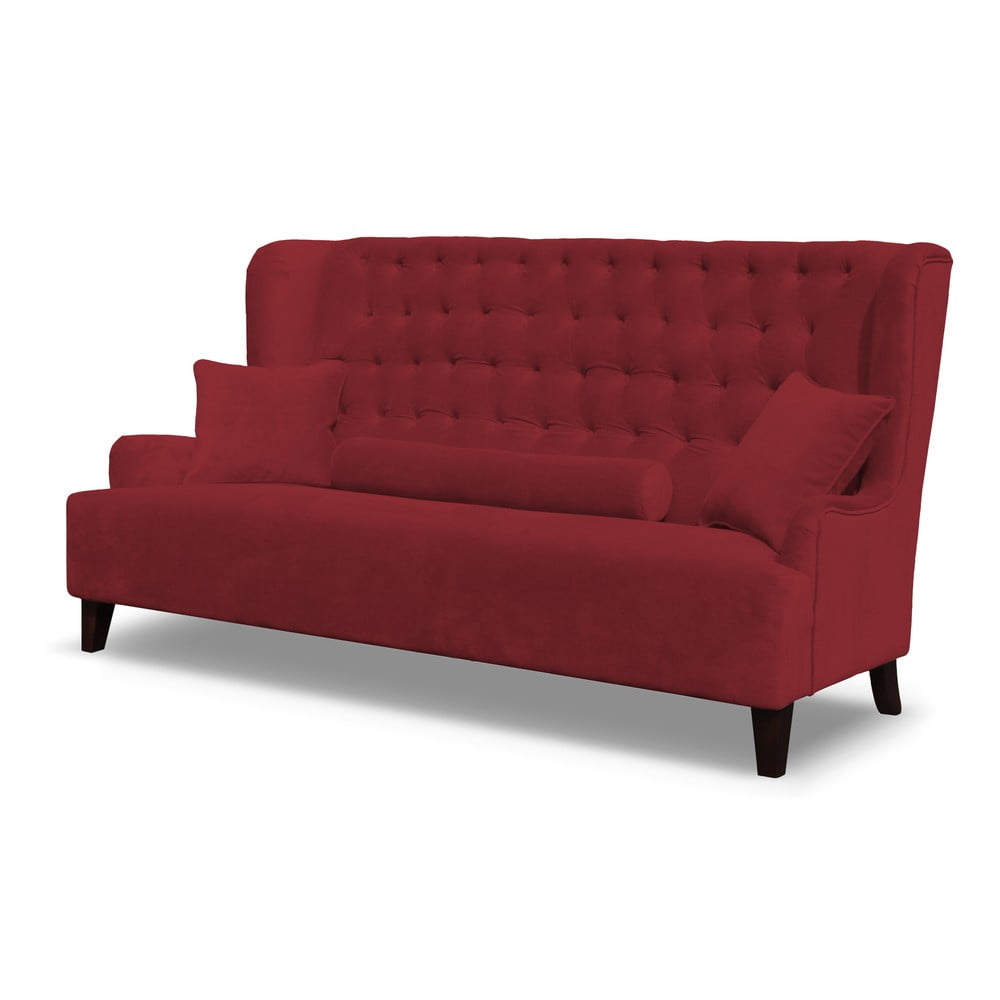 Czerwona sofa trzyosobowa Rodier Flanelle