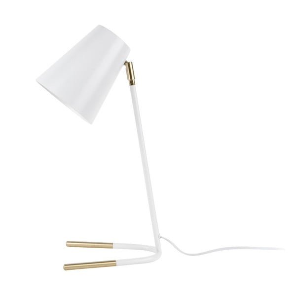 Biała lampa stołowa z detalami w kolorze złota Leitmotiv Noble