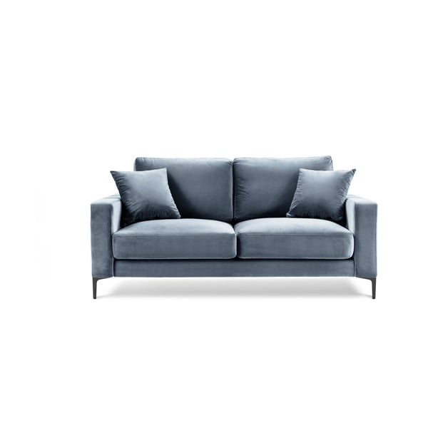 Jasnoniebieska aksamitna sofa Kooko Home Harmony, 158 cm