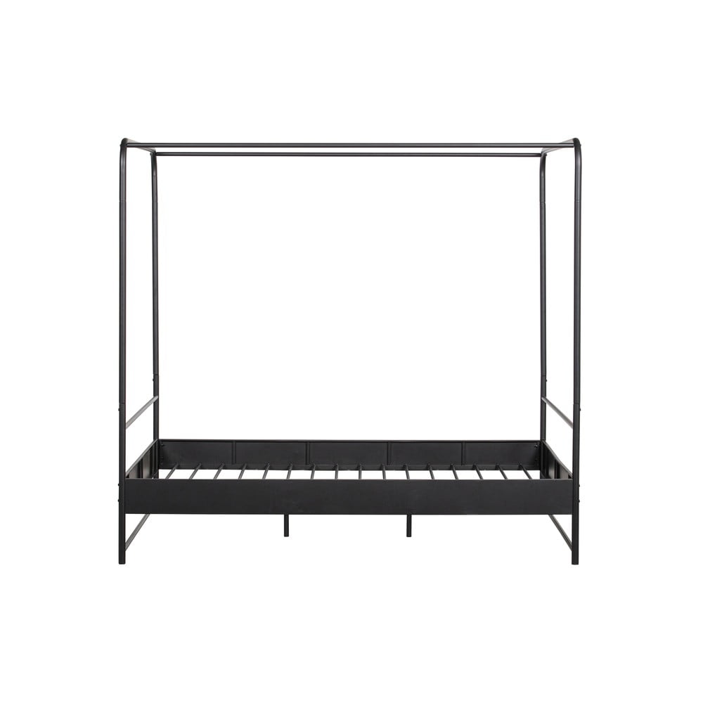 Czarne metalowe łóżko dwuosobowe vtwonen Bunk, 160x200 cm