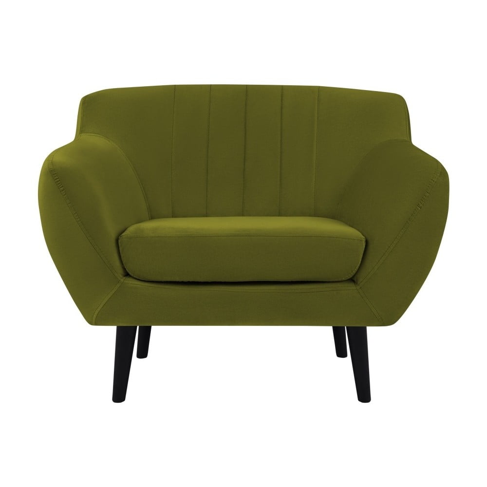 Zielony aksamitny fotel Mazzini Sofas Toscane
