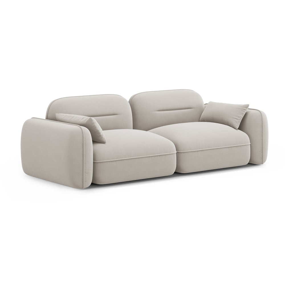 Kremowa aksamitna sofa 230 cm Audrey – Interieurs 86