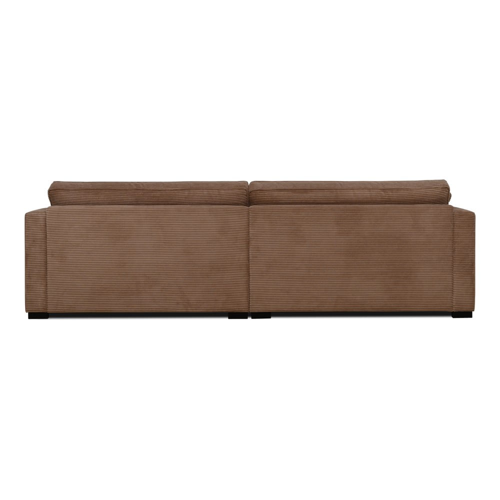 Jasnobrązowa sztruksowa sofa 266 cm Mobby – Scandic