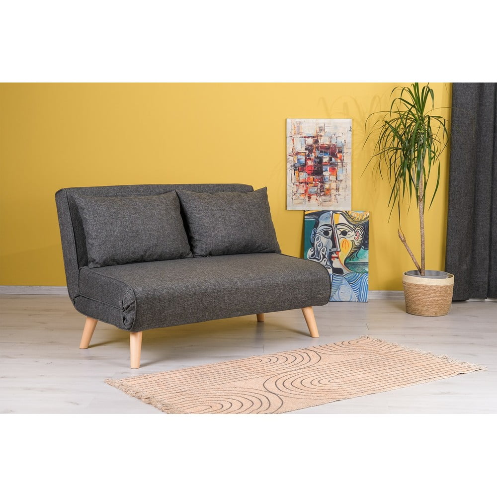 Ciemnoszara rozkładana sofa 120 cm Folde – Artie