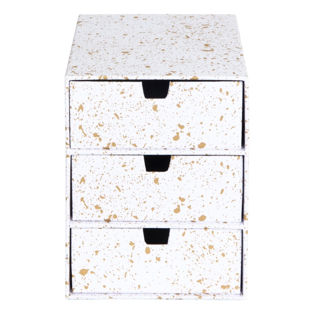 Organizer z 3 szufladkami w biało-złotym kolorze Bigso Box of Sweden Ingrid