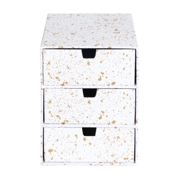 Organizer z 3 szufladkami w biało-złotym kolorze Bigso Box of Sweden Ingrid