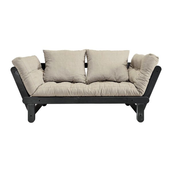 Sofa rozkładana z lnianym pokryciem Karup Design Beat Black/Linen