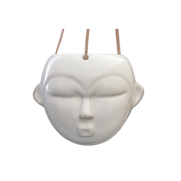 Biała wisząca doniczka PT LIVING Mask, wys. 15,2 cm